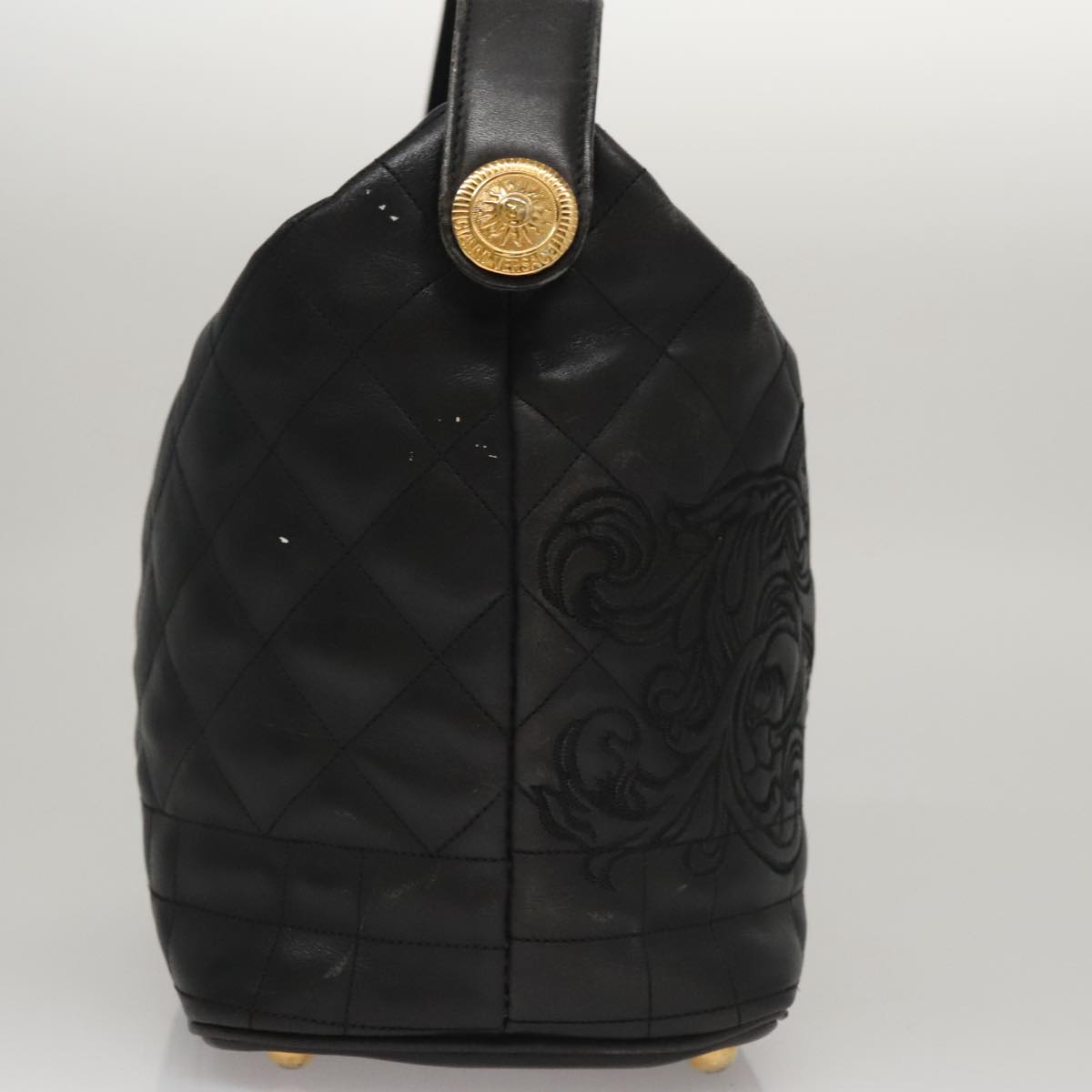 Versace Black Leather Handbag (Pre-Owned)