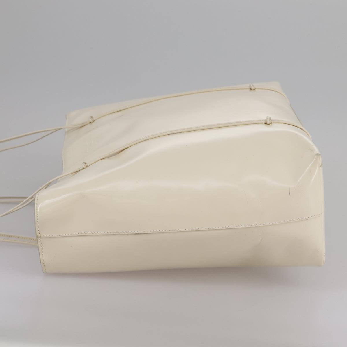 Prada White Patent Leather Tote Bag (Pre-Owned)