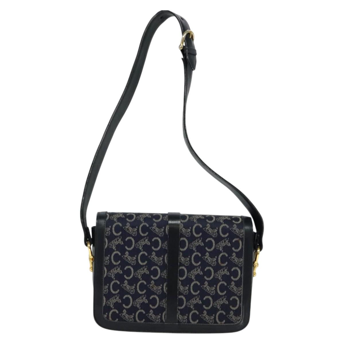 Céline Macadam Navy Canvas Shoulder Bag (Pre-Owned)