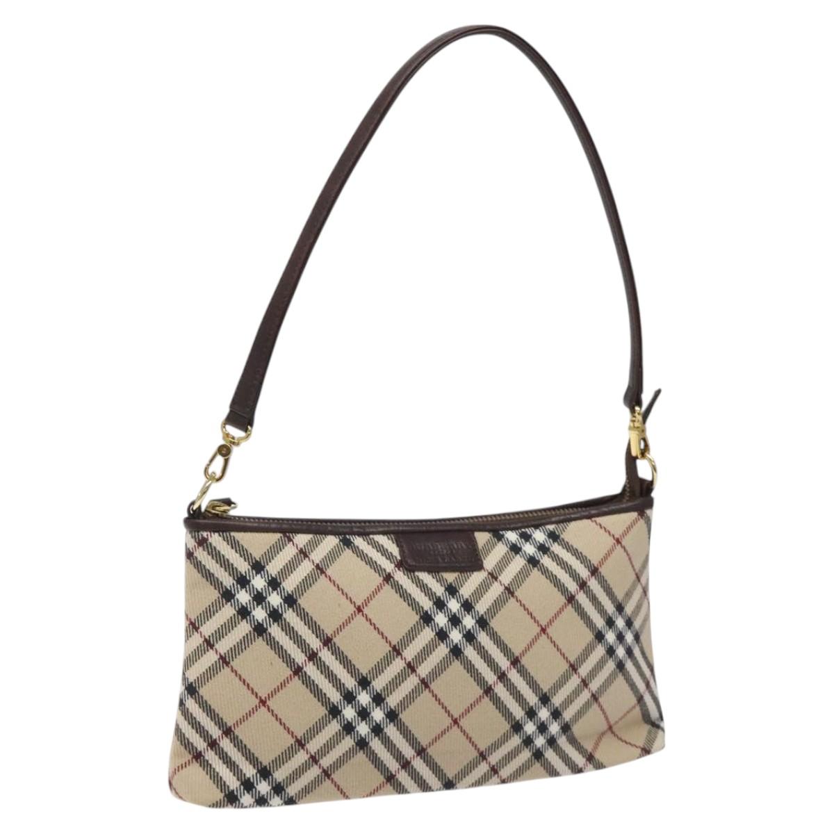 Burberry Nova Check Beige Canvas Clutch Bag (Pre-Owned)
