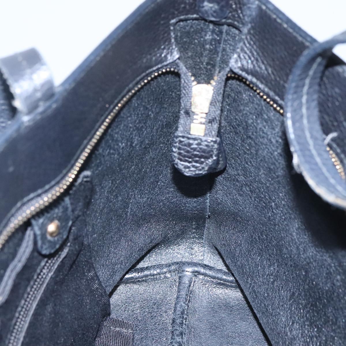 Salvatore Ferragamo Gancini Black Leather Handbag (Pre-Owned)