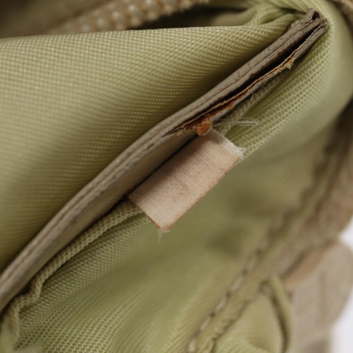 Prada Tessuto Beige Canvas Shoulder Bag (Pre-Owned)