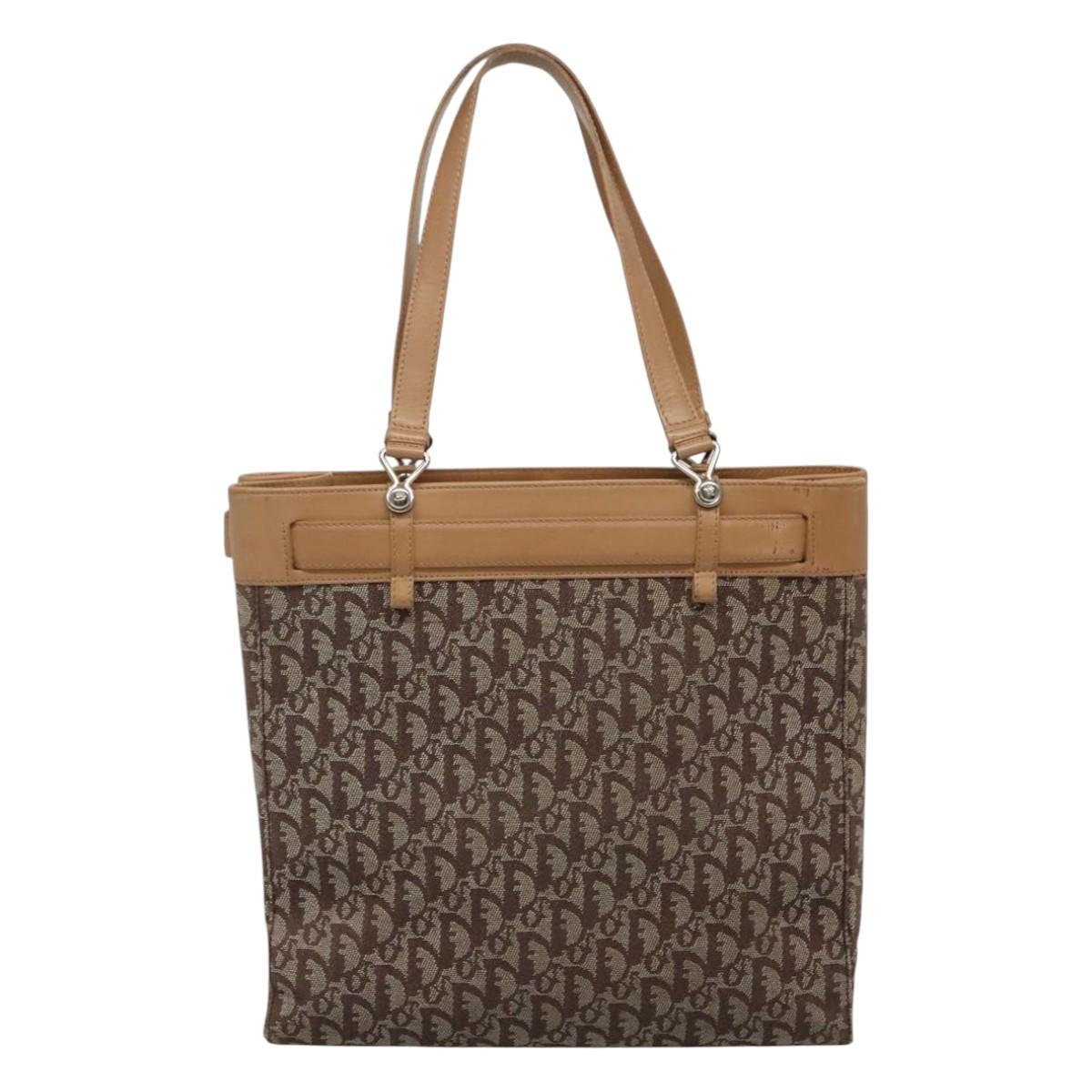 Dior Trotter Brown Canvas Tote Bag (Pre-Owned)