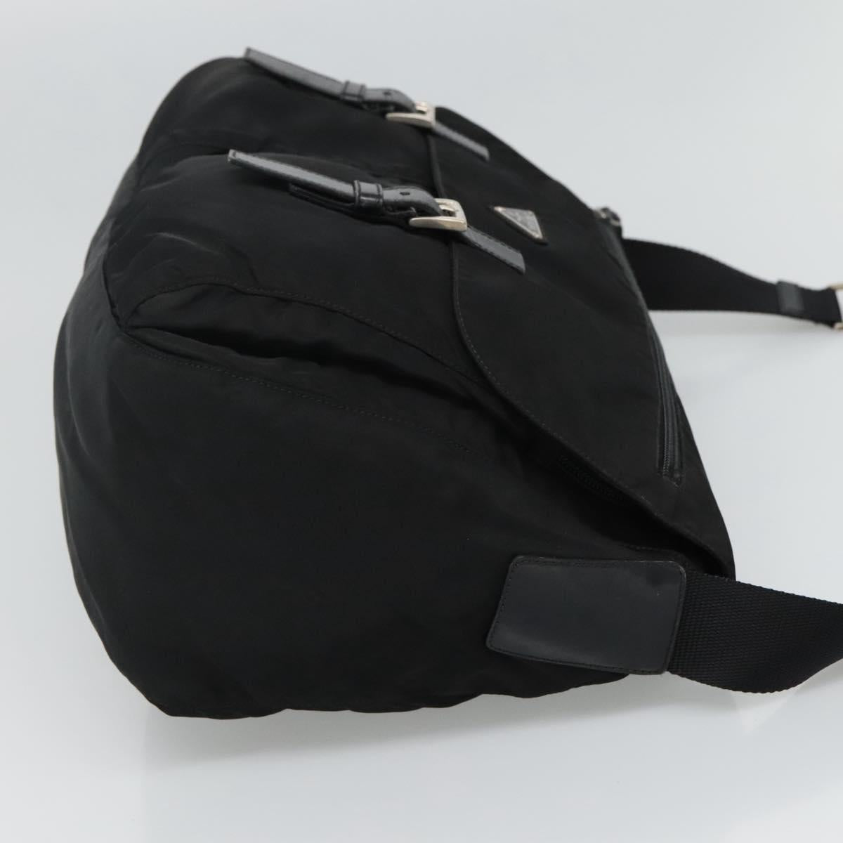 Prada Vela Black Synthetic Shoulder Bag (Pre-Owned)