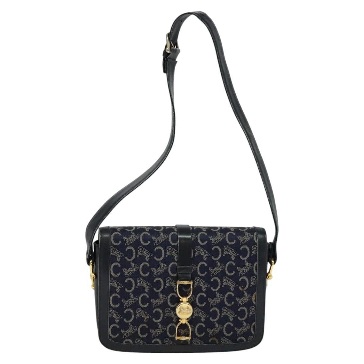 Céline Macadam Navy Canvas Shoulder Bag (Pre-Owned)