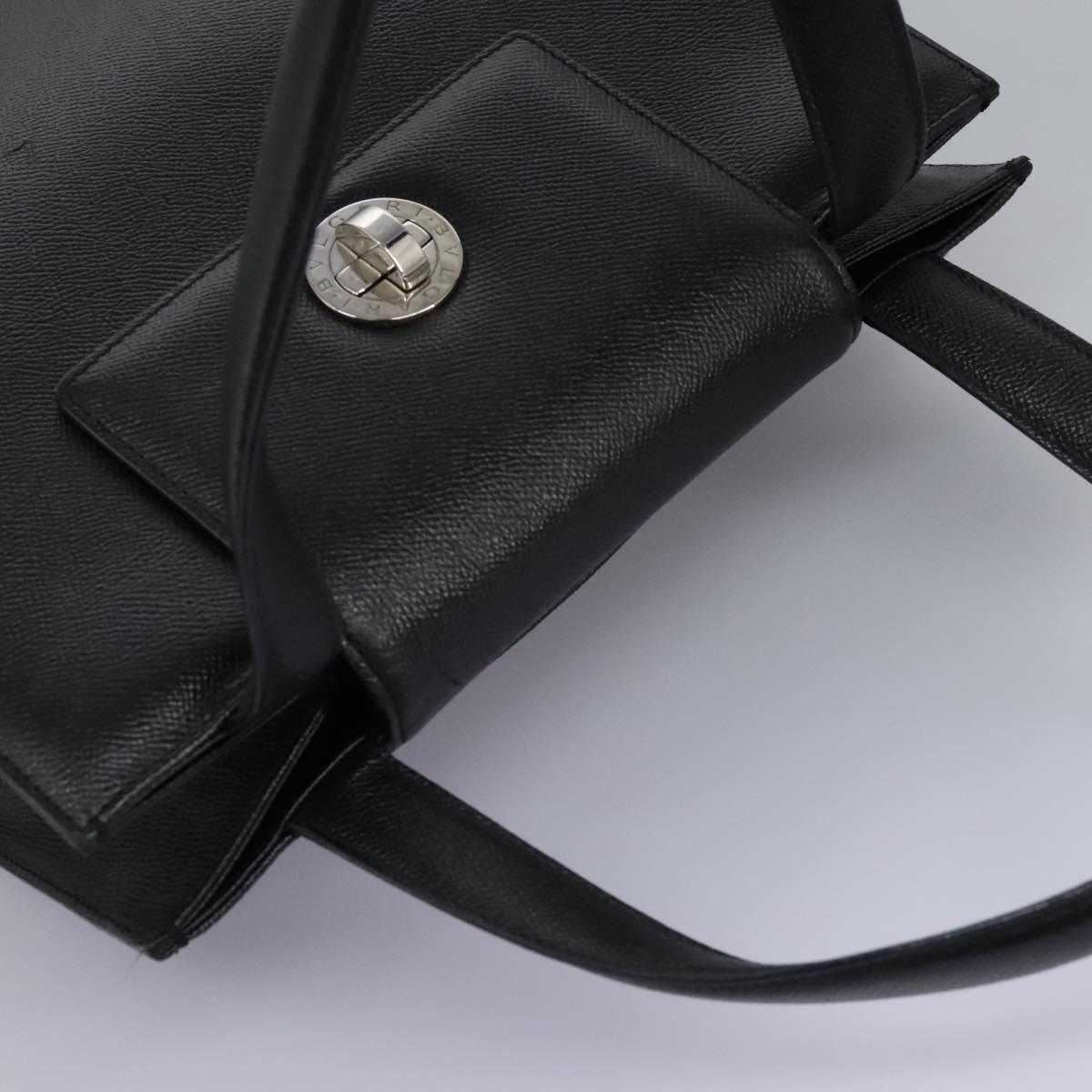 Bulgari Logo Mania Black Leather Handbag (Pre-Owned)
