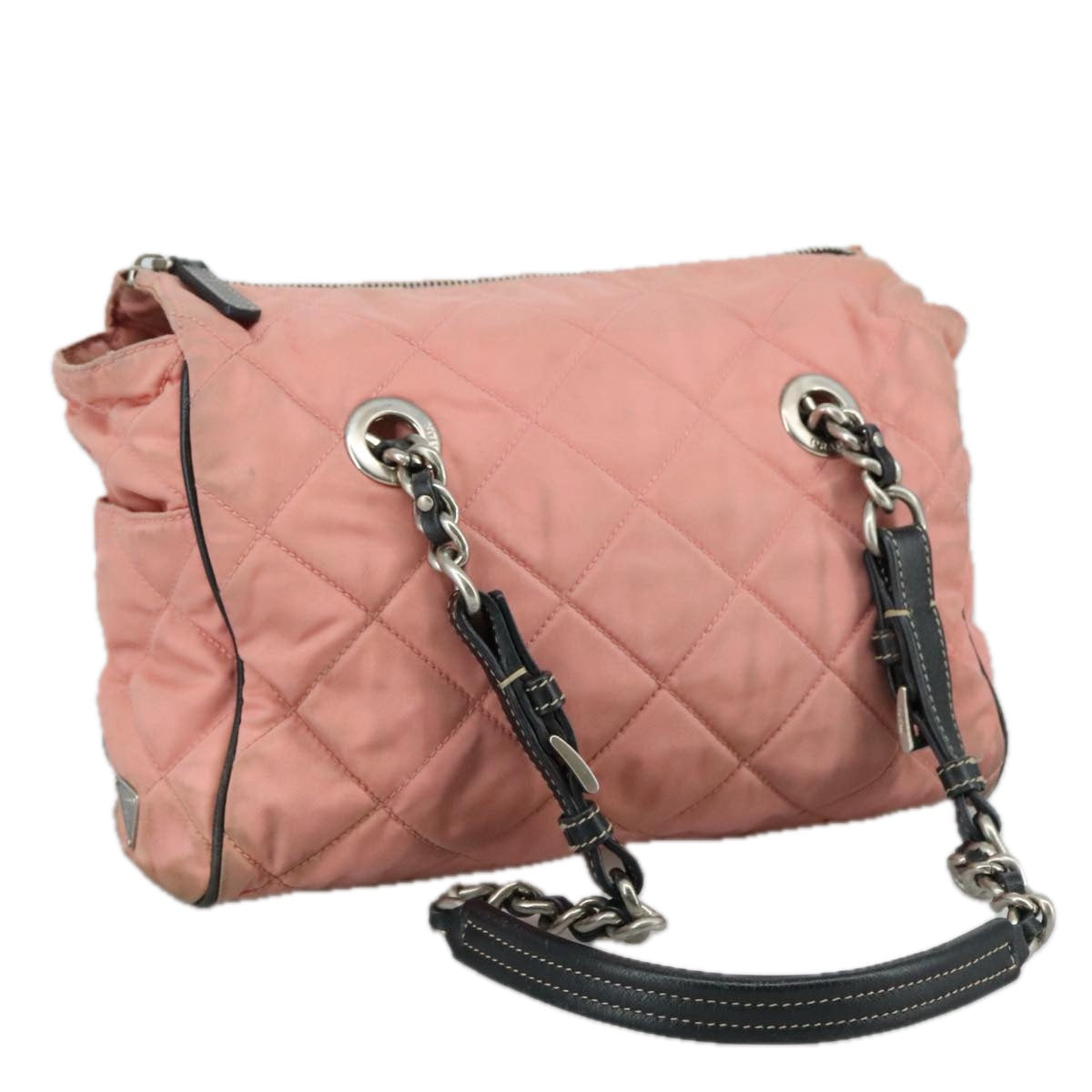 Prada Re-Nylon Pink Canvas Shoulder Bag (Pre-Owned)