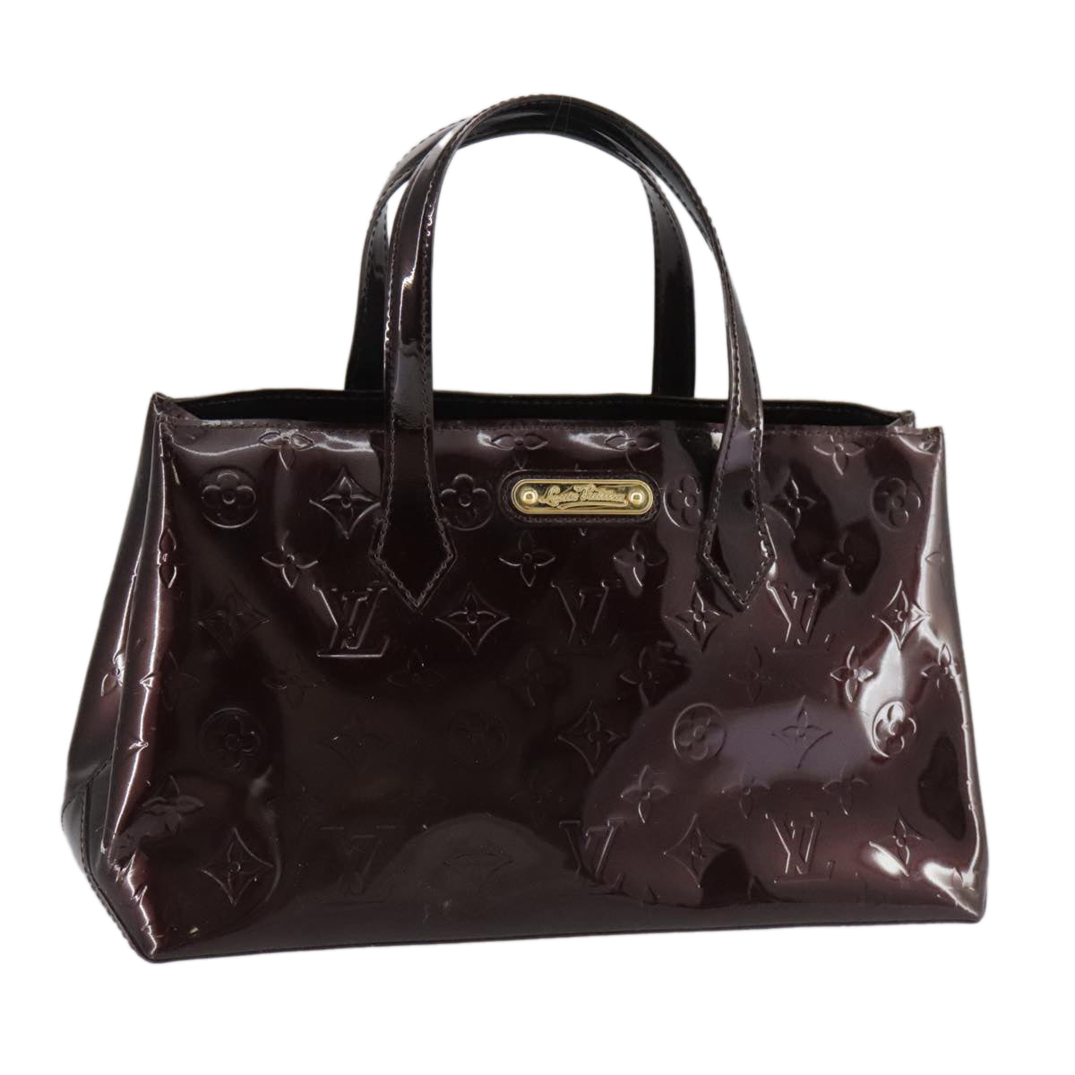 Louis Vuitton Wilshire Burgundy Patent Leather Handbag (Pre-Owned)