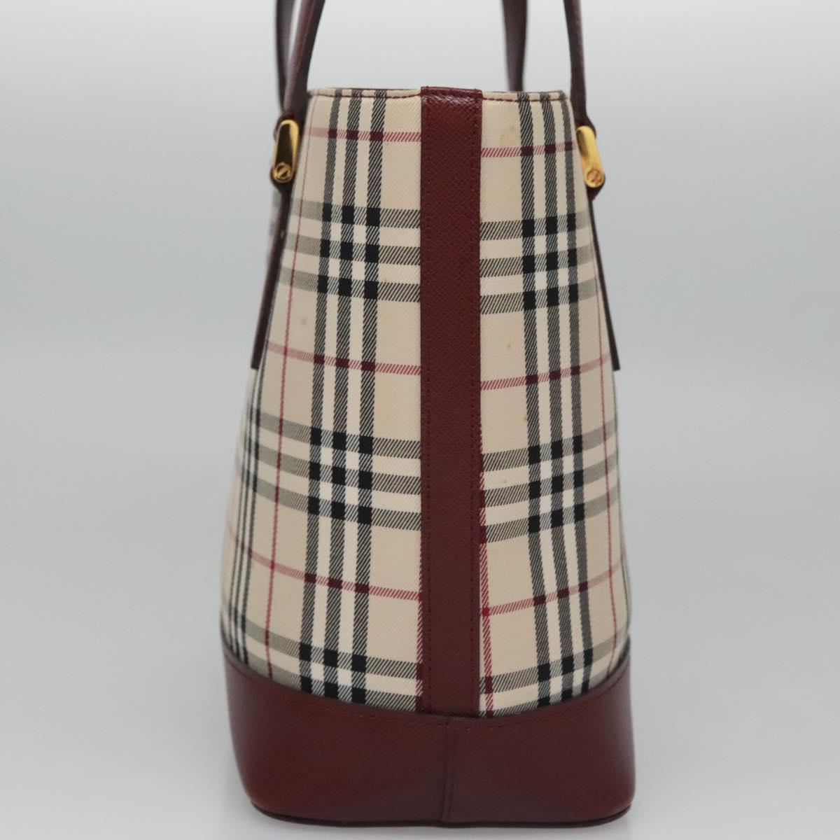 Burberry Nova Check Beige Canvas Shoulder Bag (Pre-Owned)