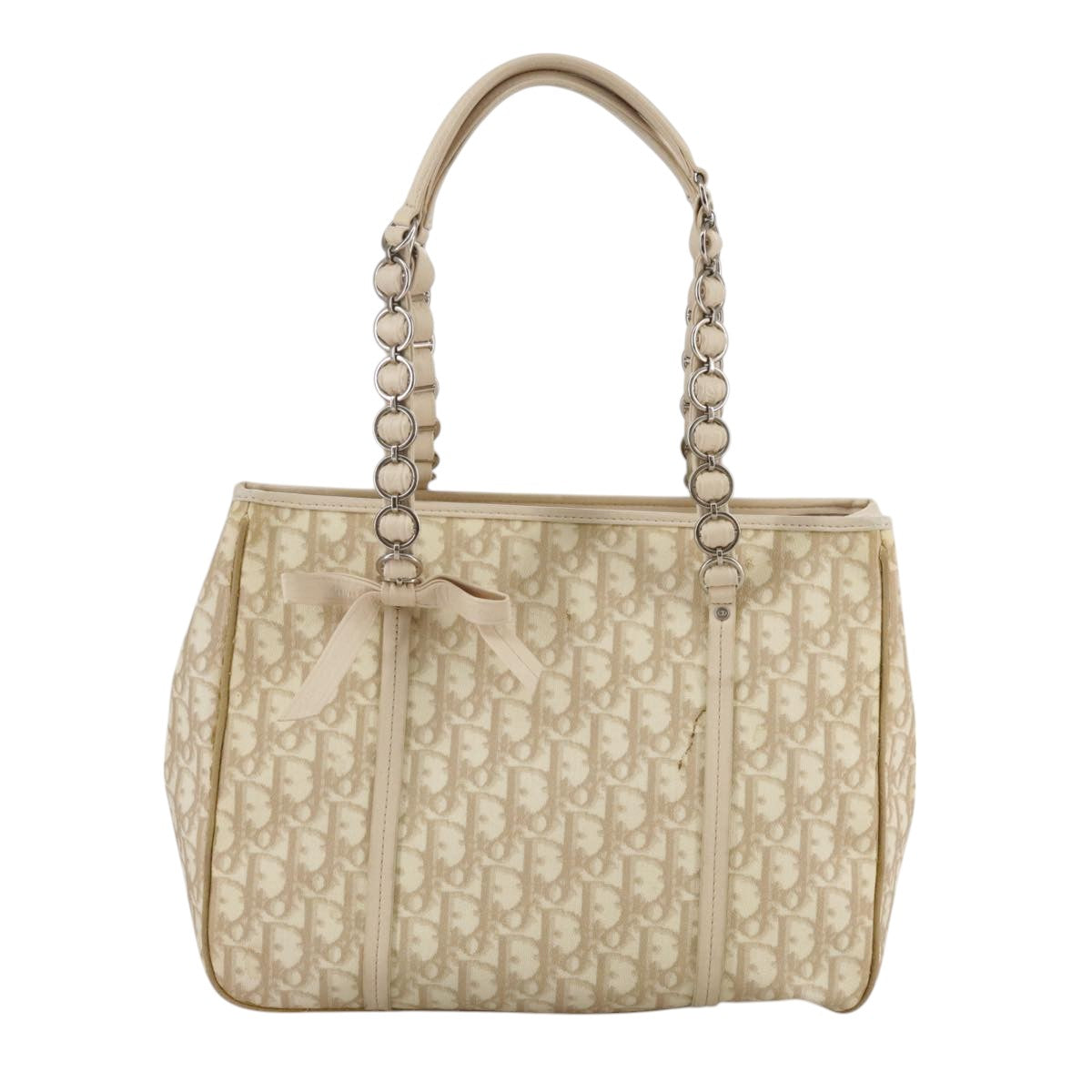 Dior Romantique Beige Canvas Shoulder Bag (Pre-Owned)