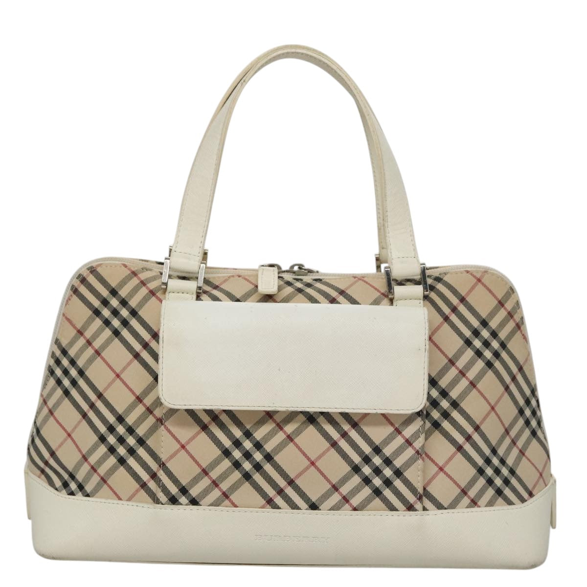 Burberry Nova Check Beige Canvas Handbag (Pre-Owned)