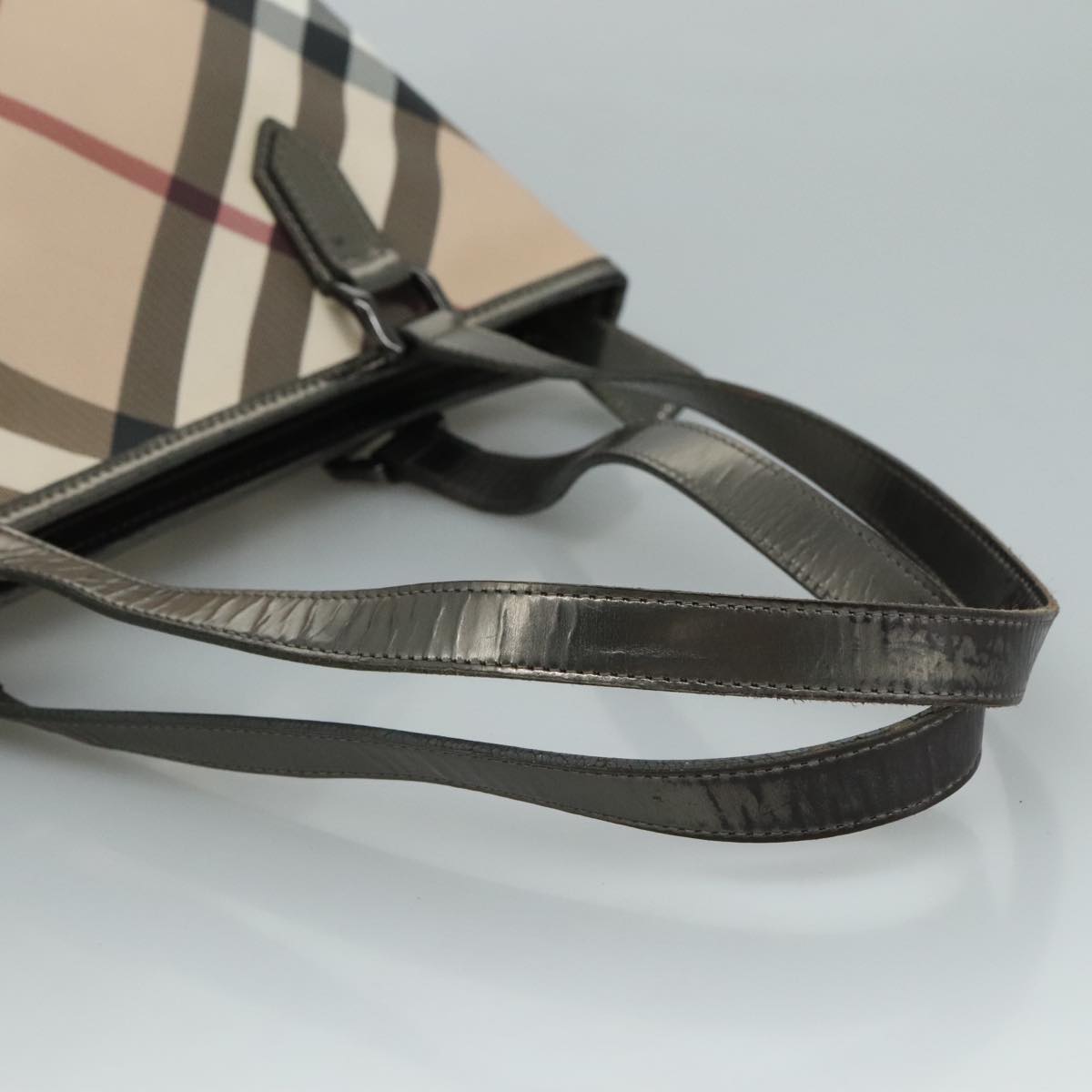 Burberry Nova Check Beige Canvas Tote Bag (Pre-Owned)