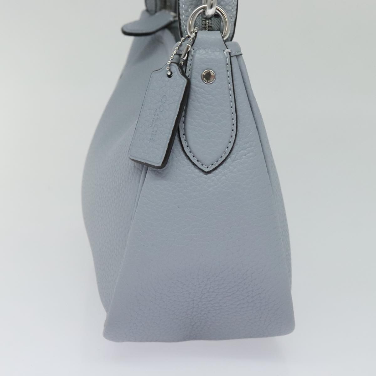 Coach Pebbled Blue Leather Shoulder Bag (Pre-Owned)