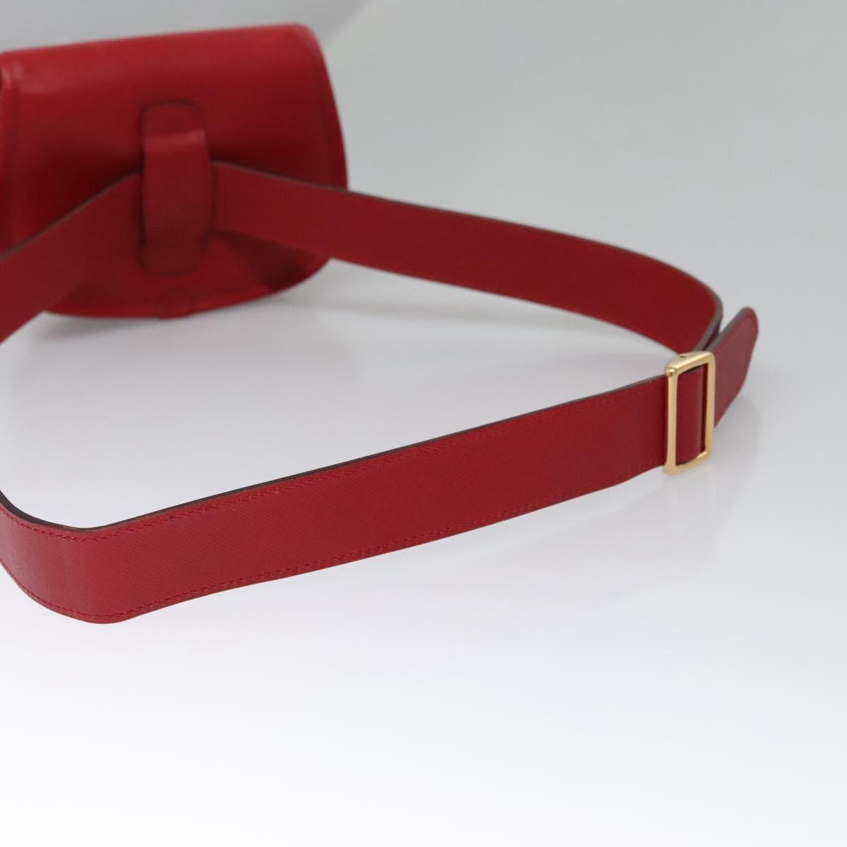 Gucci Bamboo Red Leather Shoulder Bag (Pre-Owned)