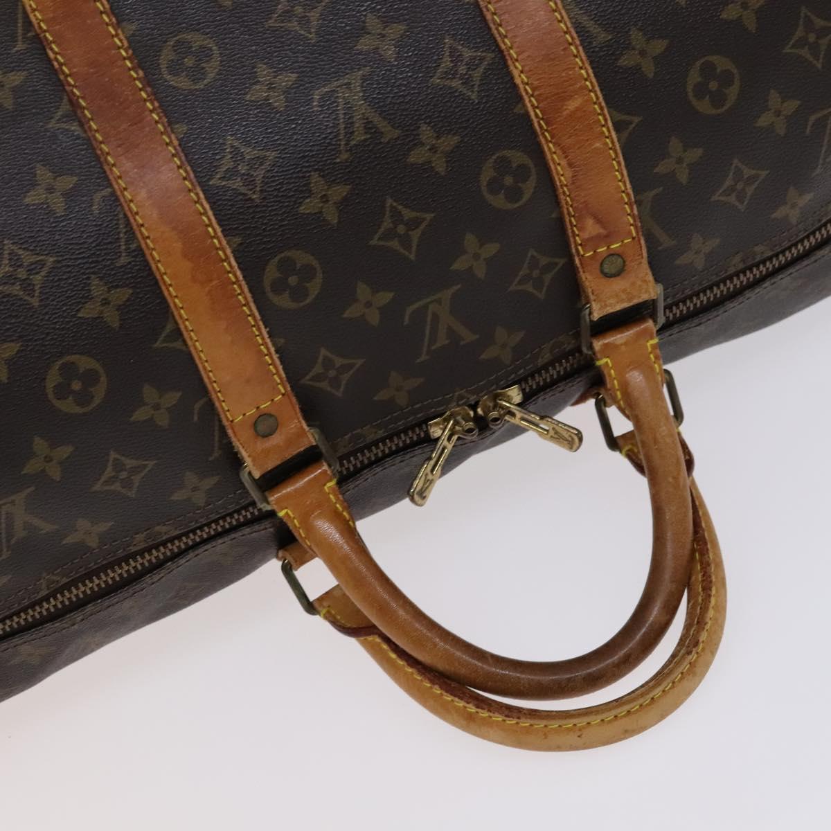 Louis Vuitton Keepall Bandouliere 55 Brown Canvas Travel Bag (Pre-Owned)