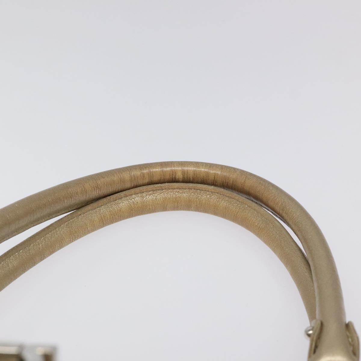 Salvatore Ferragamo Gancini Gold Leather Handbag (Pre-Owned)