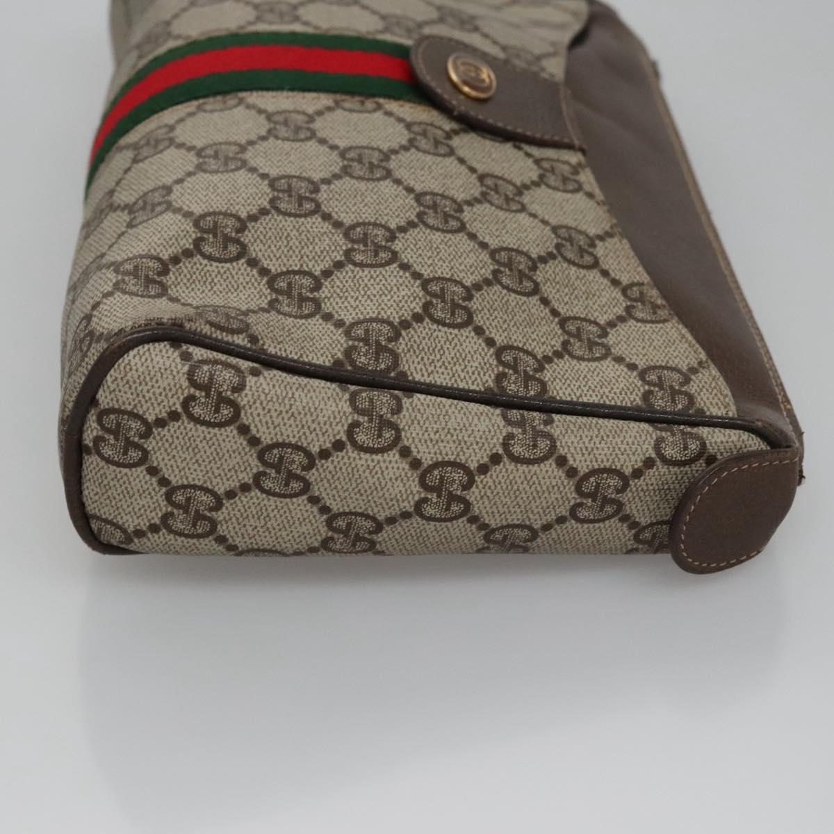 Gucci Ophidia Beige Canvas Clutch Bag (Pre-Owned)
