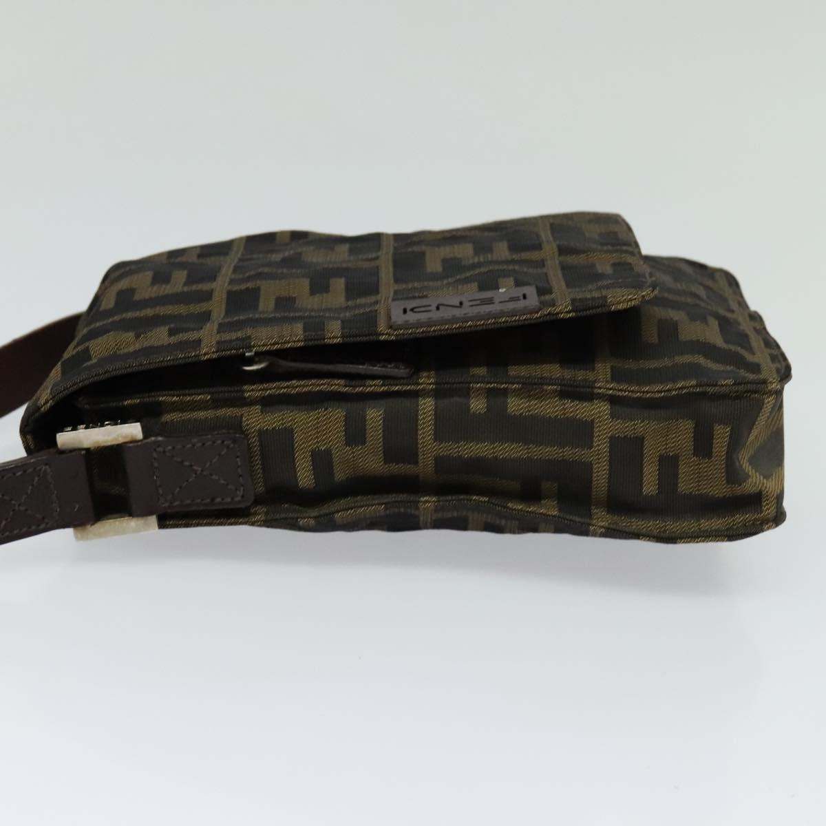 Fendi Zucca Brown Canvas Shoulder Bag (Pre-Owned)
