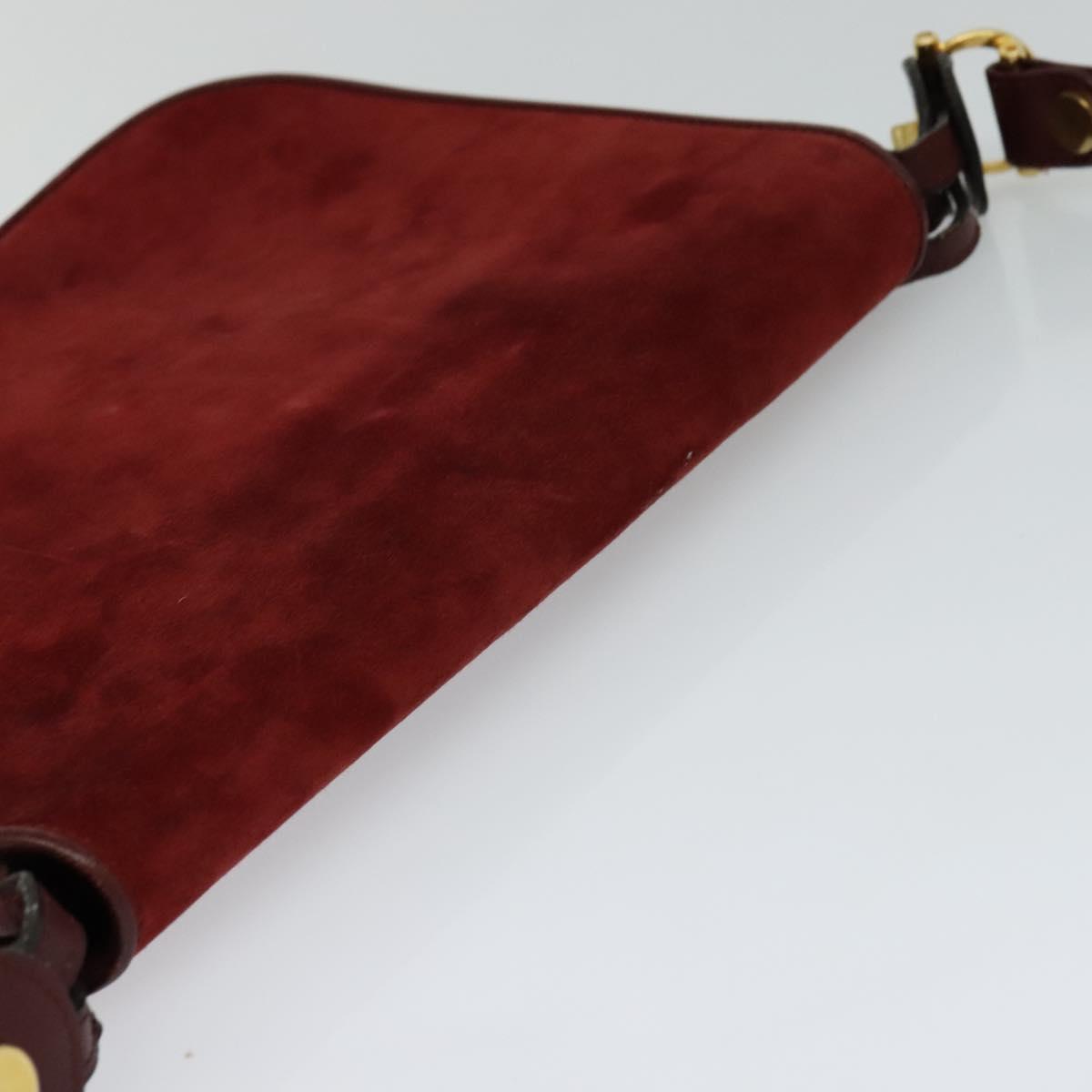 Cartier Must De Cartier Burgundy Suede Shoulder Bag (Pre-Owned)