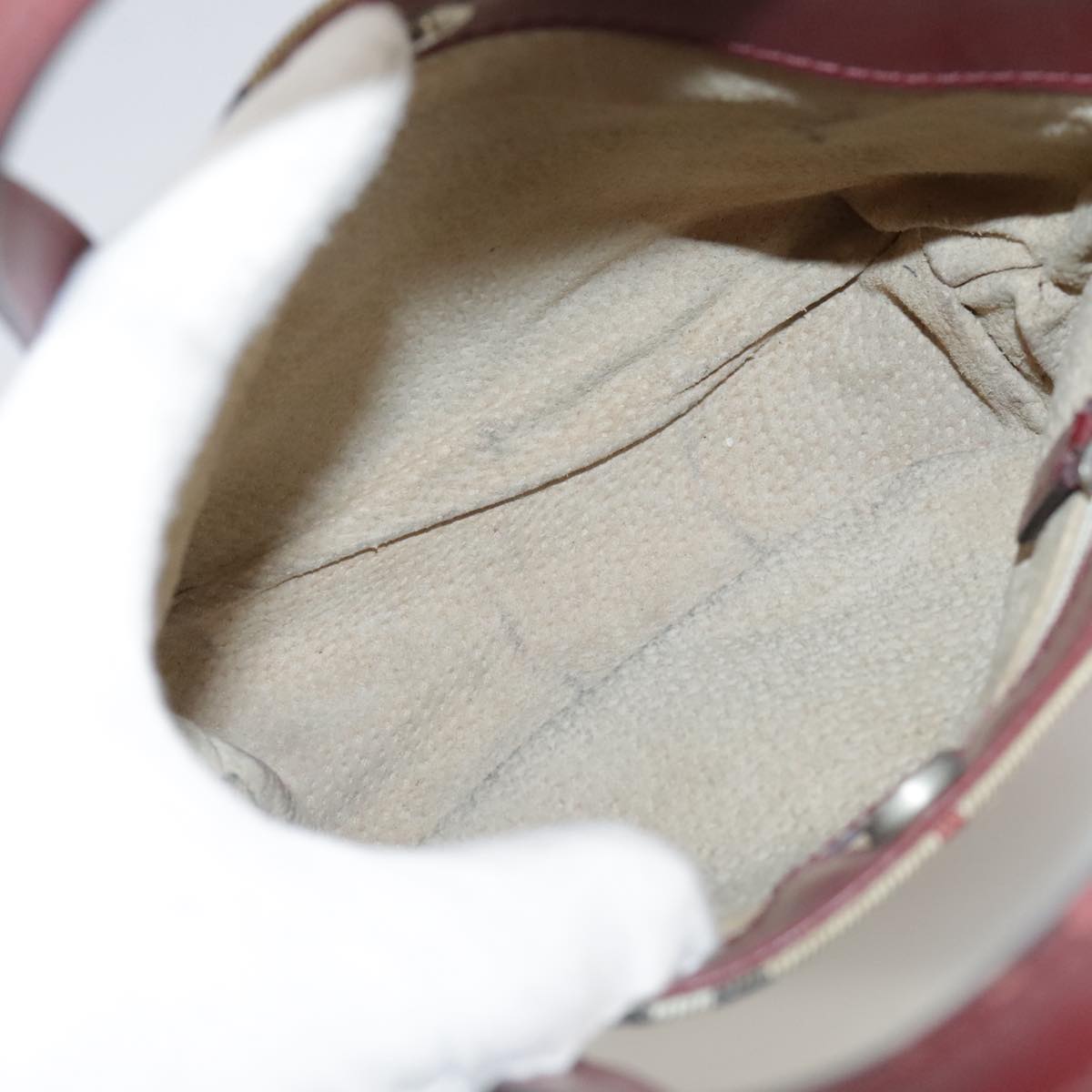 Burberry Haymarket Beige Canvas Handbag (Pre-Owned)