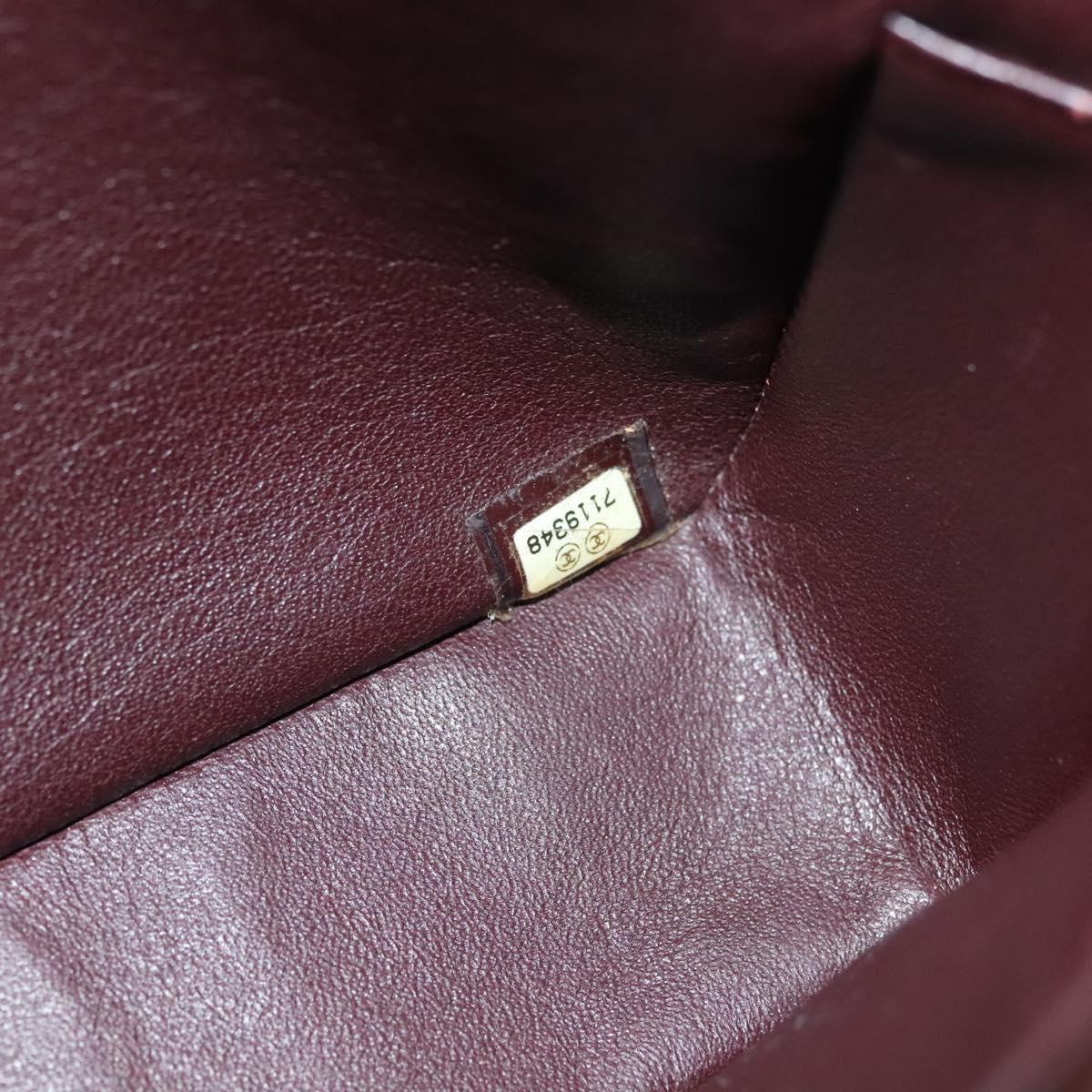 Chanel Chocolate Bar Burgundy Canvas Handbag (Pre-Owned)