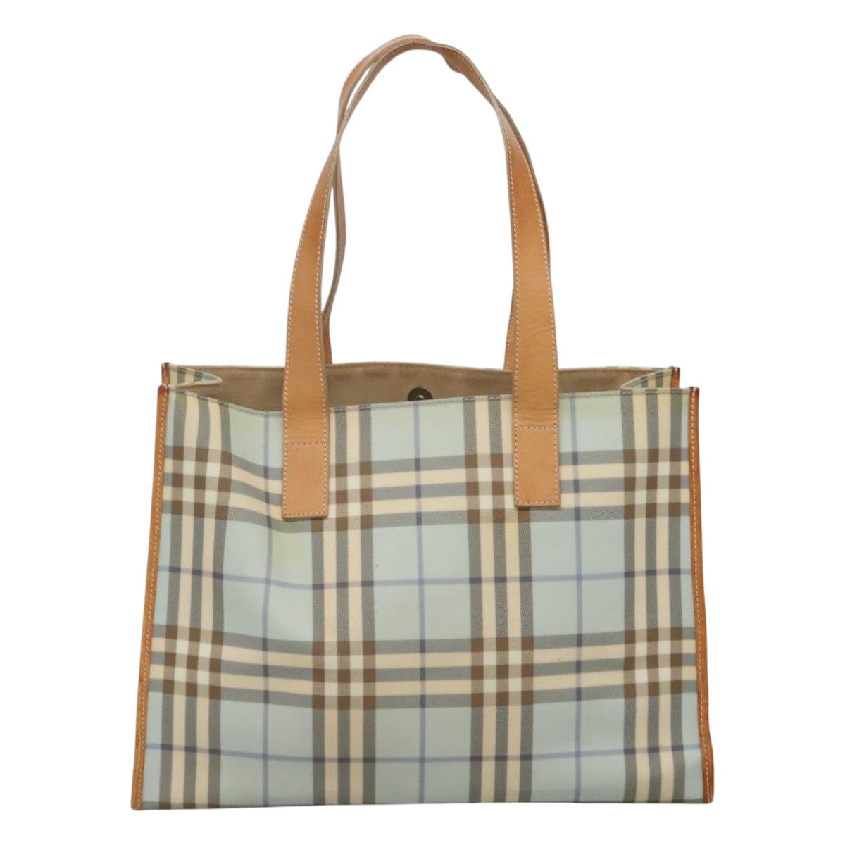 Burberry Nova Check Blue Canvas Tote Bag (Pre-Owned)