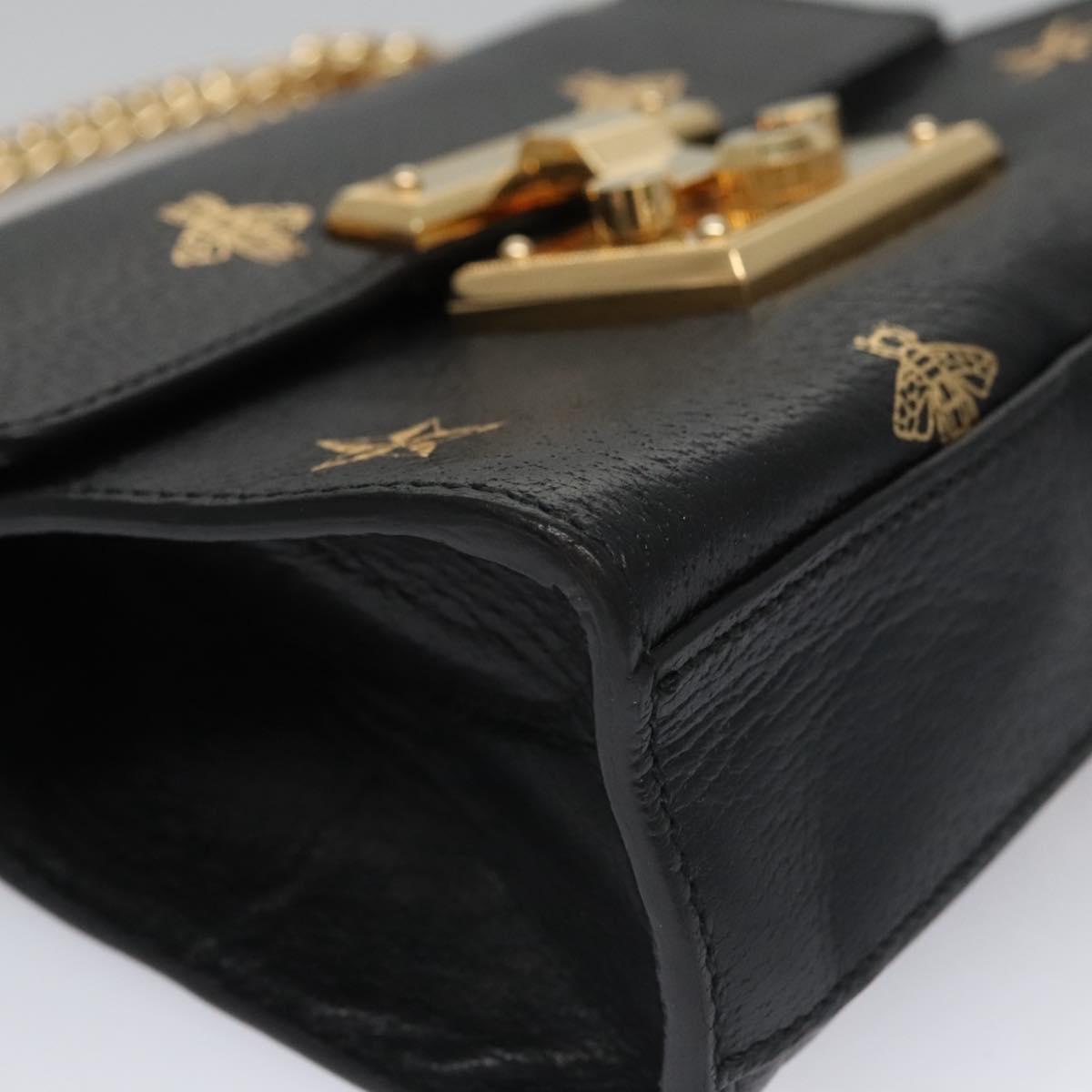 Gucci Padlock Black Leather Shoulder Bag (Pre-Owned)