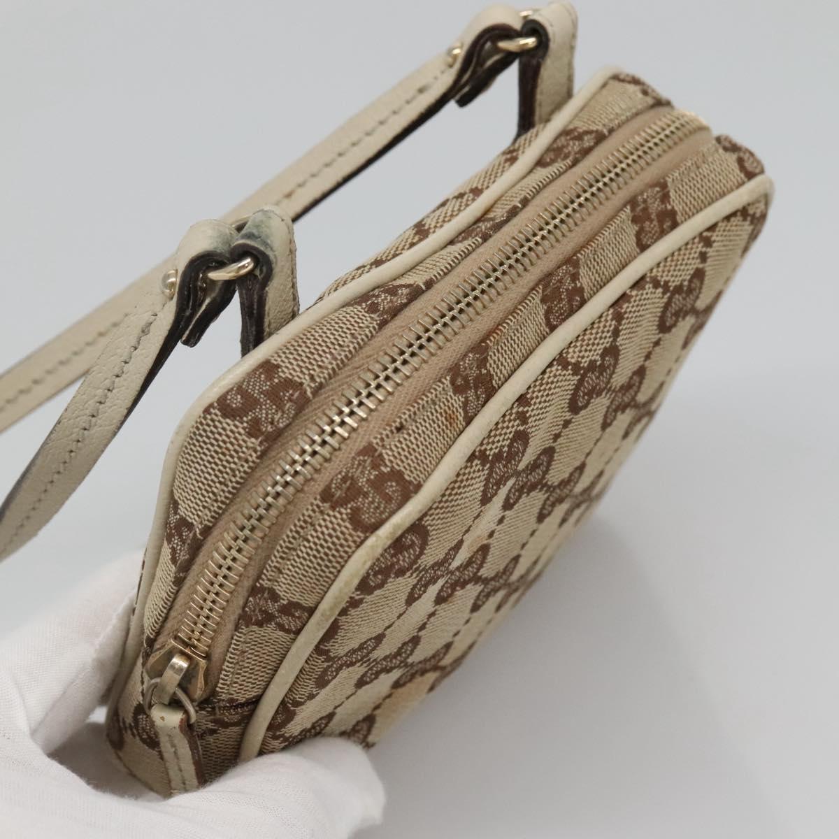 Gucci Gg Canvas Beige Canvas Shoulder Bag (Pre-Owned)