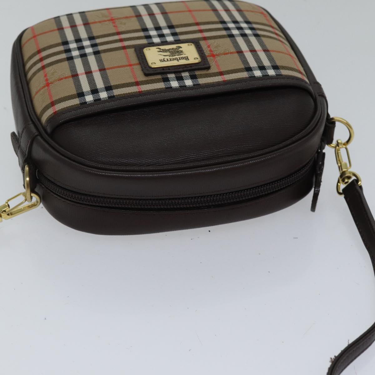 Burberry Nova Check Beige Canvas Shoulder Bag (Pre-Owned)