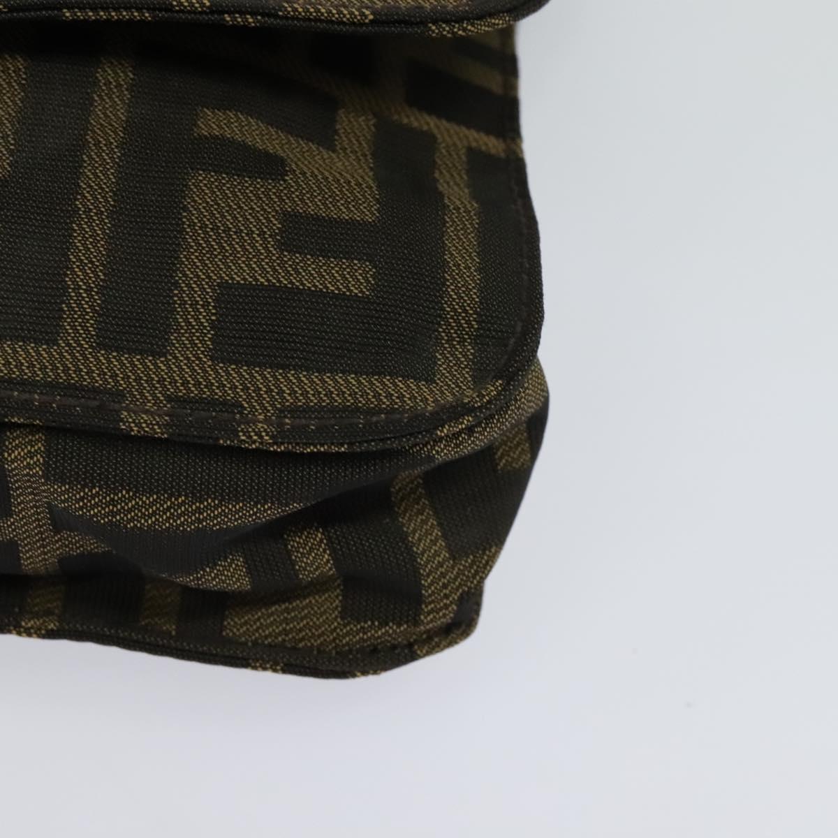 Fendi Zucca Brown Canvas Shoulder Bag (Pre-Owned)