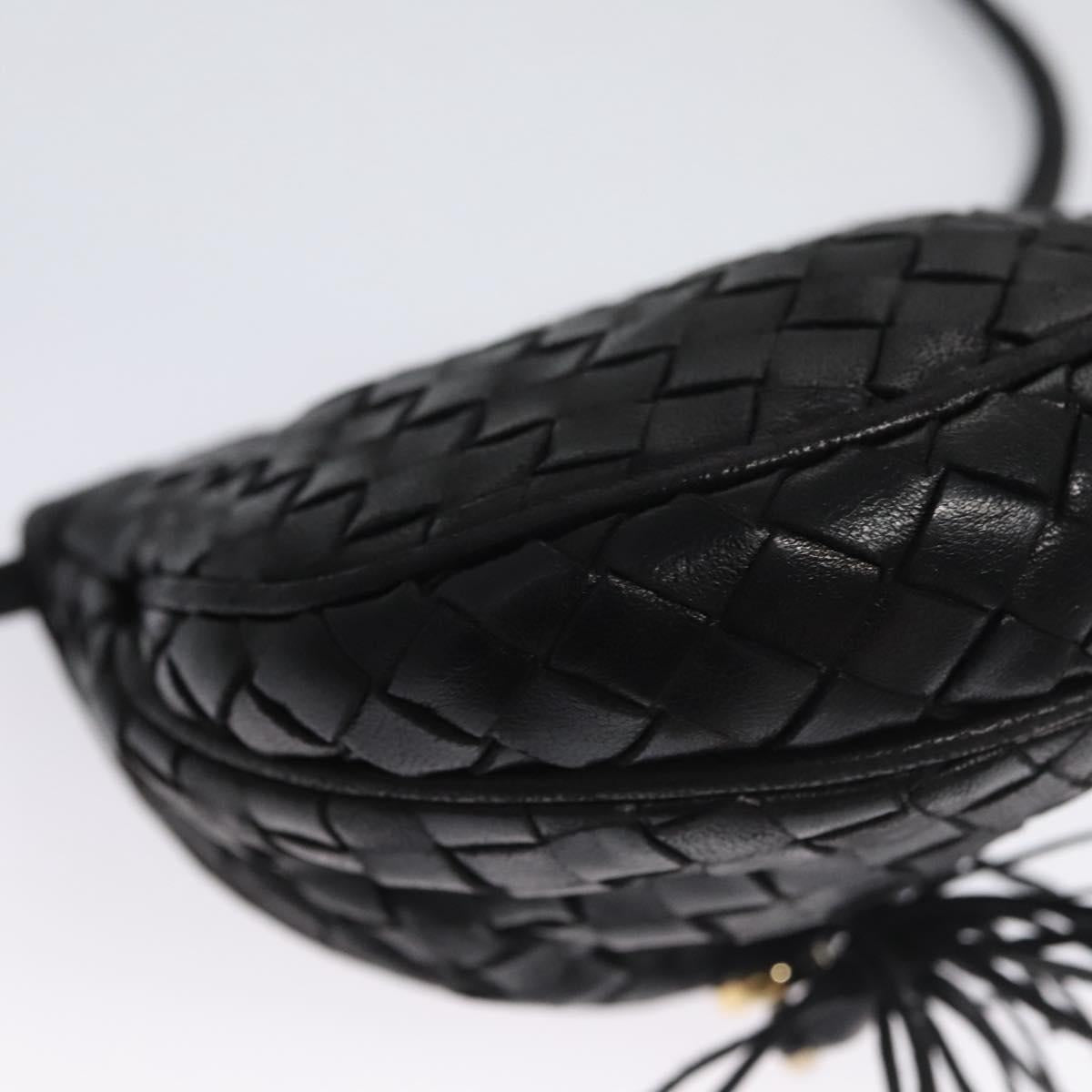 Bottega Veneta Intrecciato Black Leather Clutch Bag (Pre-Owned)