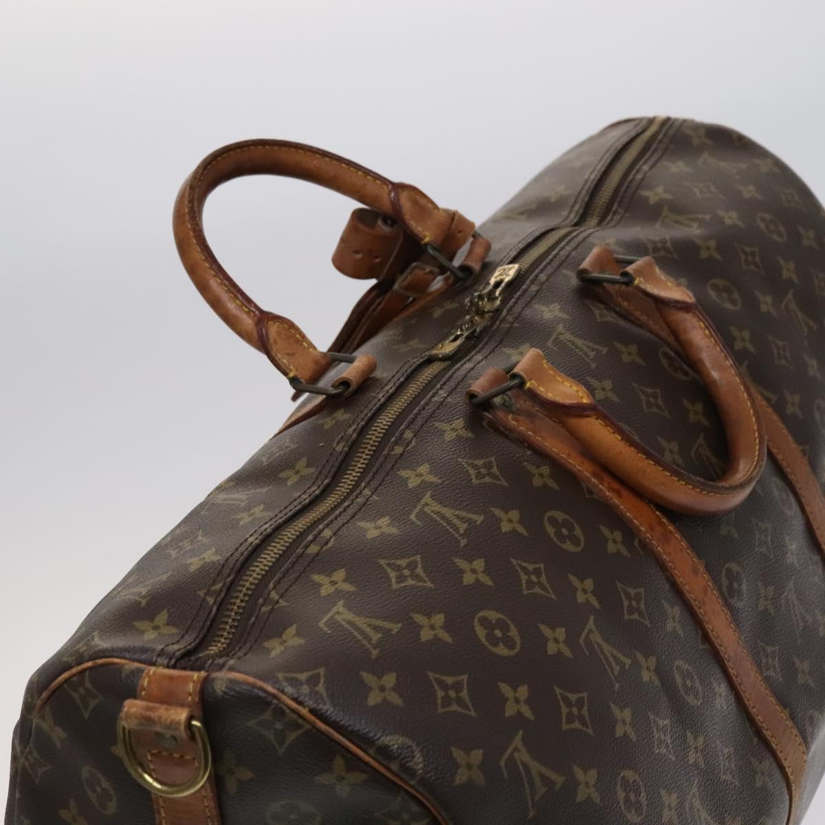 Louis Vuitton Keepall Bandouliere 55 Brown Canvas Travel Bag (Pre-Owned)