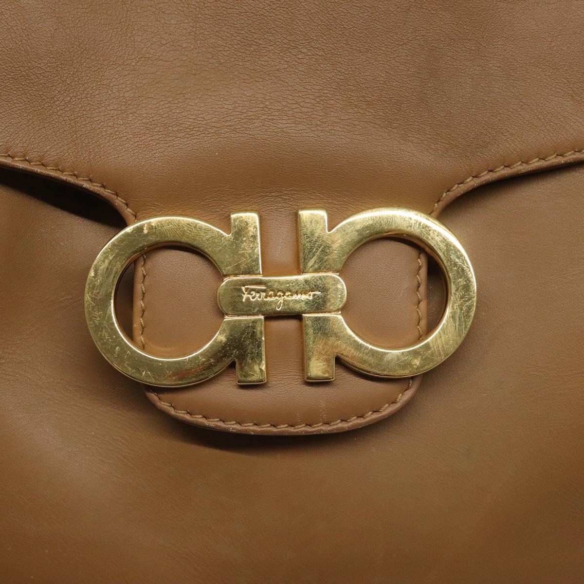 Salvatore Ferragamo Gancini Brown Leather Backpack Bag (Pre-Owned)