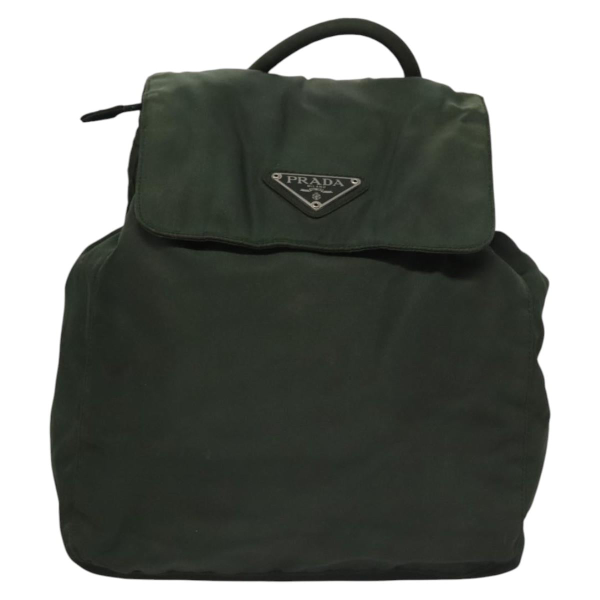 Prada Tessuto Khaki Canvas Backpack Bag (Pre-Owned)