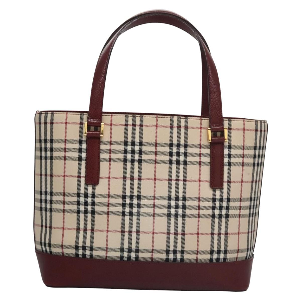 Burberry Nova Check Beige Canvas Shoulder Bag (Pre-Owned)