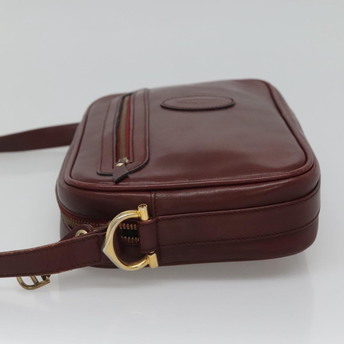 Cartier Must Line Burgundy Leather Shoulder Bag (Pre-Owned)