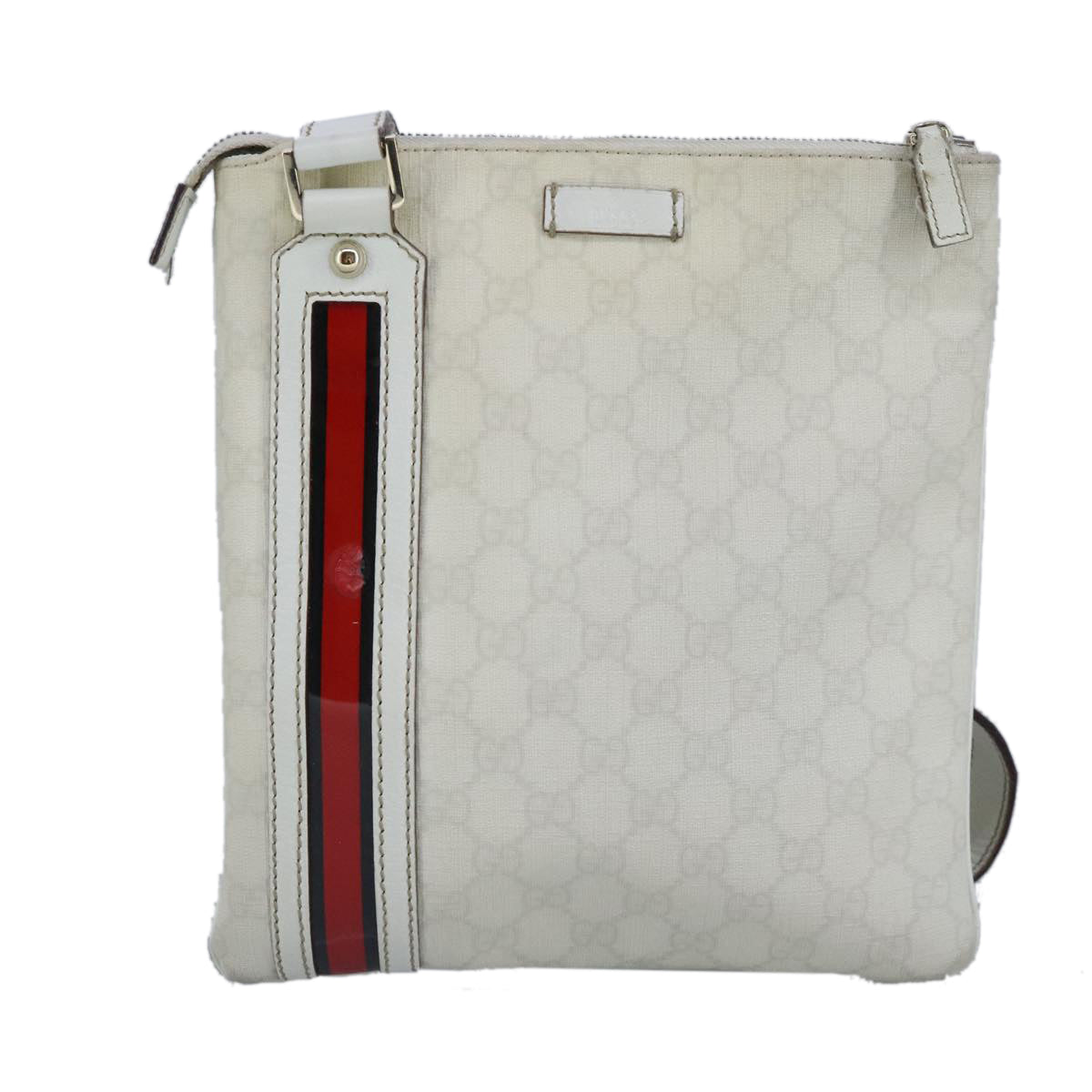 Gucci Ophidia White Canvas Shoulder Bag (Pre-Owned)