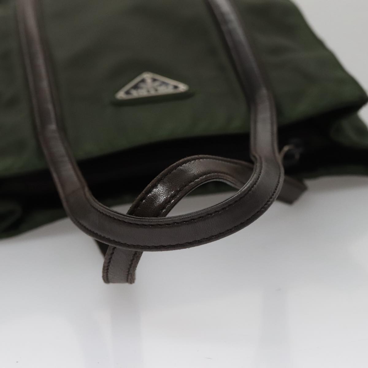 Prada Tessuto Khaki Synthetic Tote Bag (Pre-Owned)