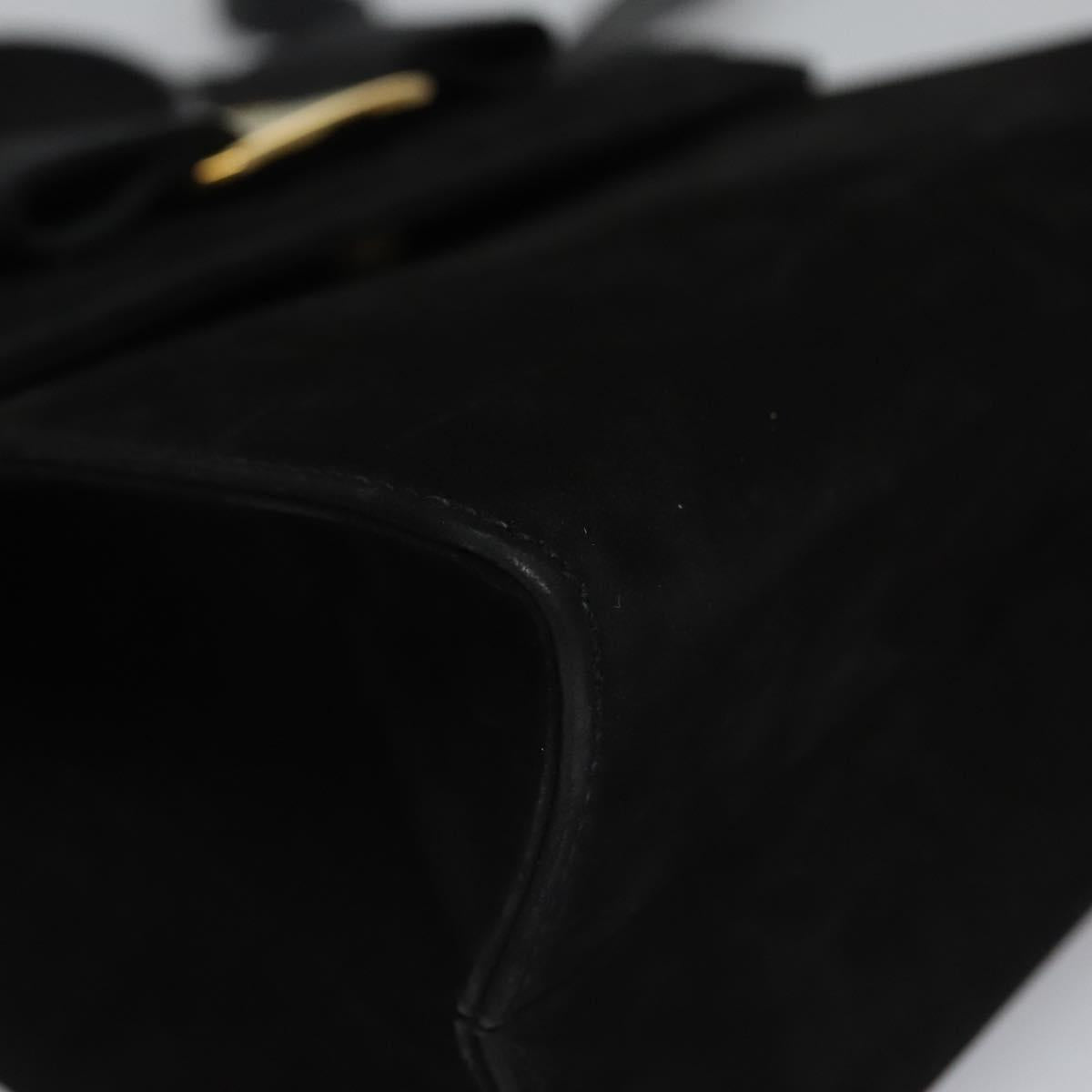 Salvatore Ferragamo Vala Black Suede Handbag (Pre-Owned)