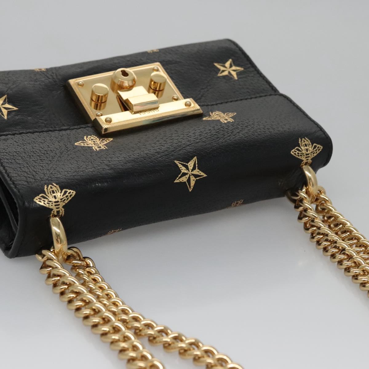 Gucci Padlock Black Leather Shoulder Bag (Pre-Owned)