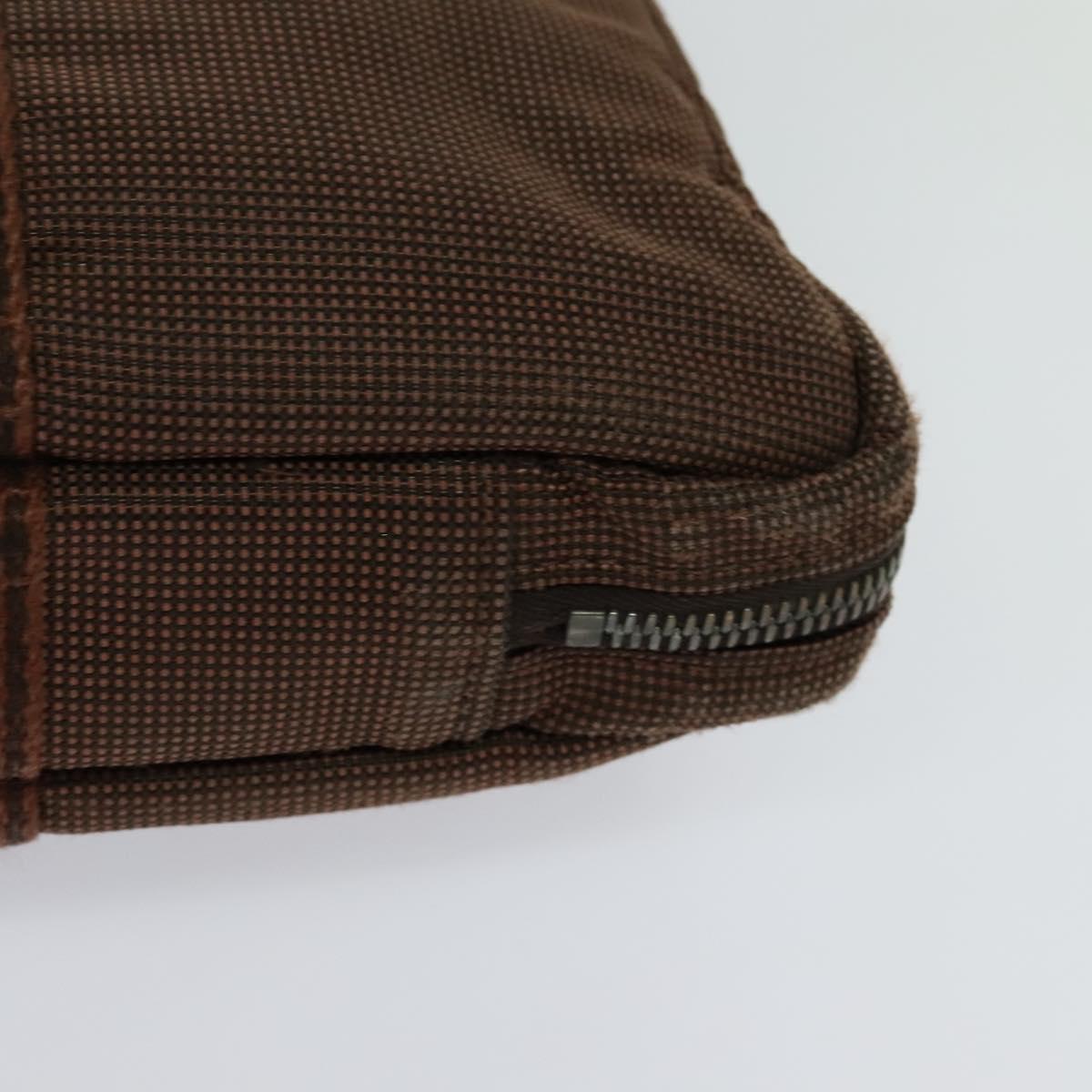 Hermès Herline Brown Canvas Handbag (Pre-Owned)