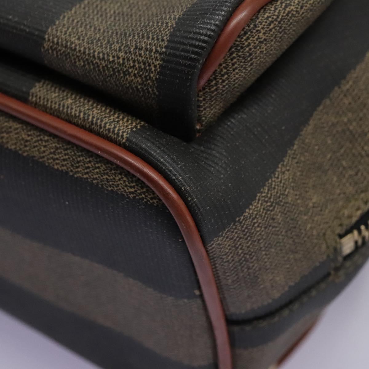 Fendi Pequin Brown Canvas Backpack Bag (Pre-Owned)