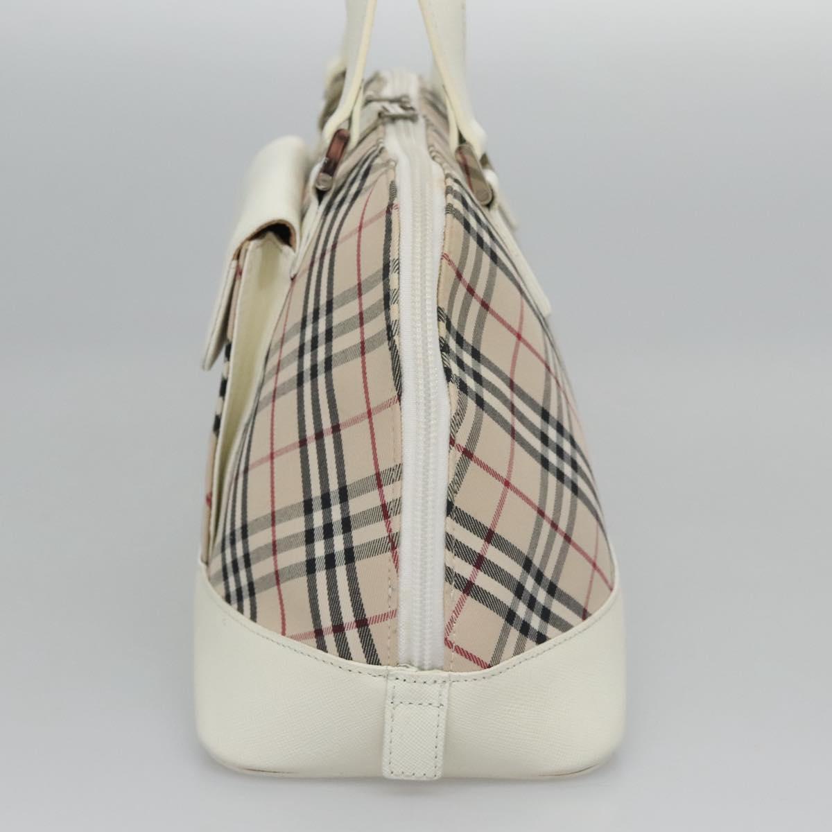 Burberry Nova Check Beige Canvas Handbag (Pre-Owned)