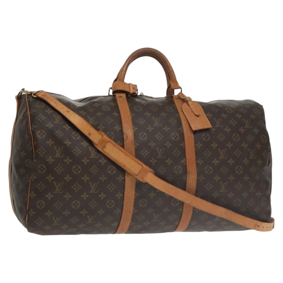 Louis Vuitton Keepall Bandoulière 60 Brown Canvas Travel Bag (Pre-Owned)
