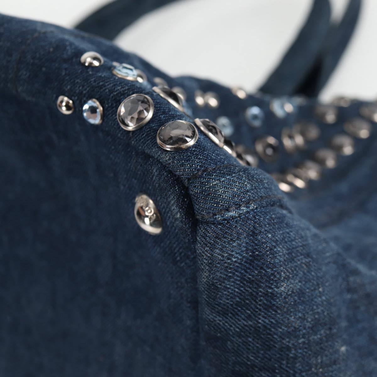 Prada Canapa Blue Canvas Tote Bag (Pre-Owned)