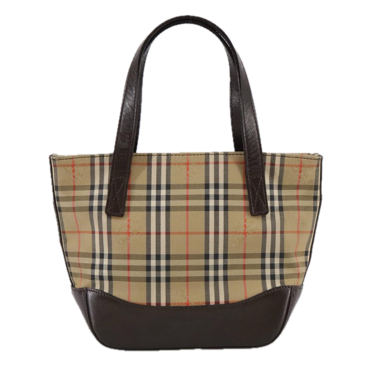 Burberry Nova Check Beige Canvas Handbag (Pre-Owned)