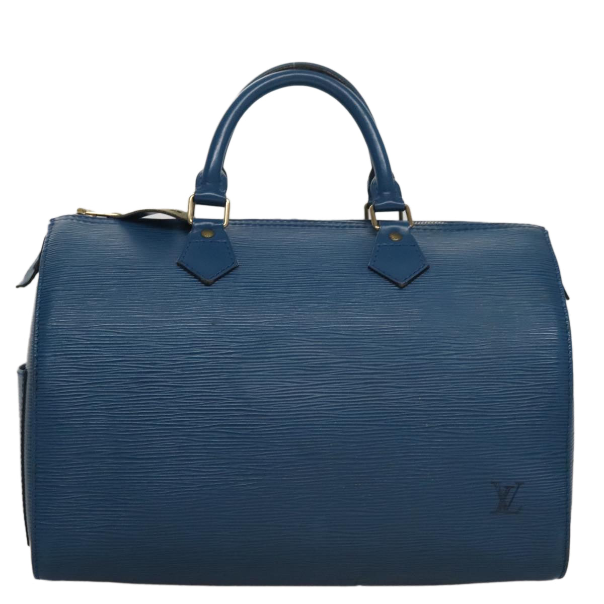 Louis Vuitton Speedy 30 Navy Leather Handbag (Pre-Owned)