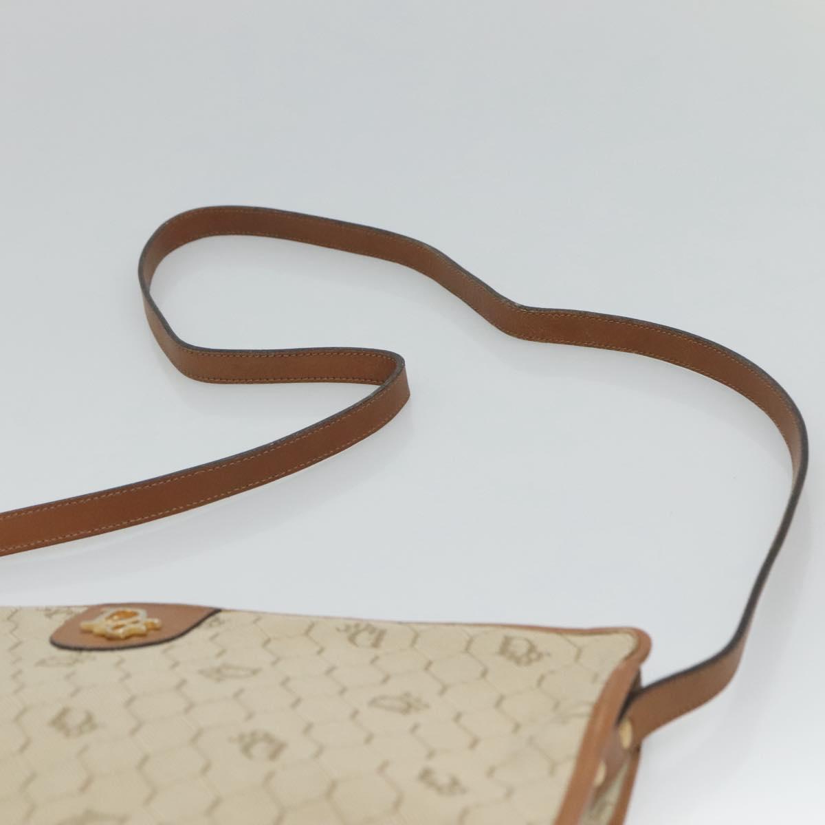 Dior Honeycomb Beige Canvas Shoulder Bag (Pre-Owned)