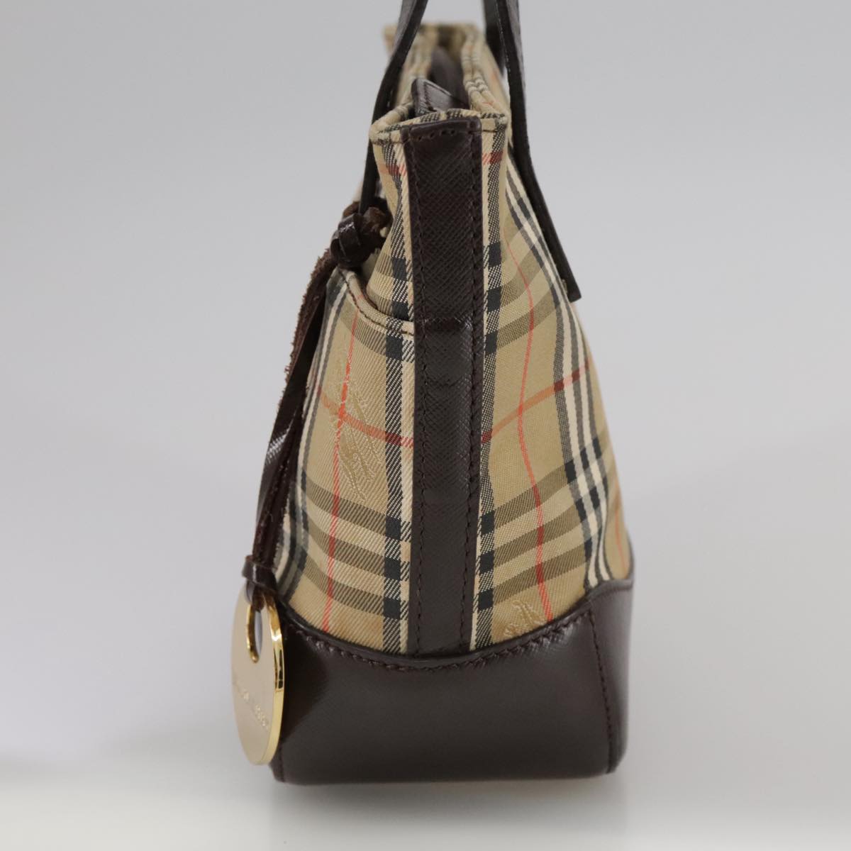 Burberry Nova Check Beige Canvas Handbag (Pre-Owned)