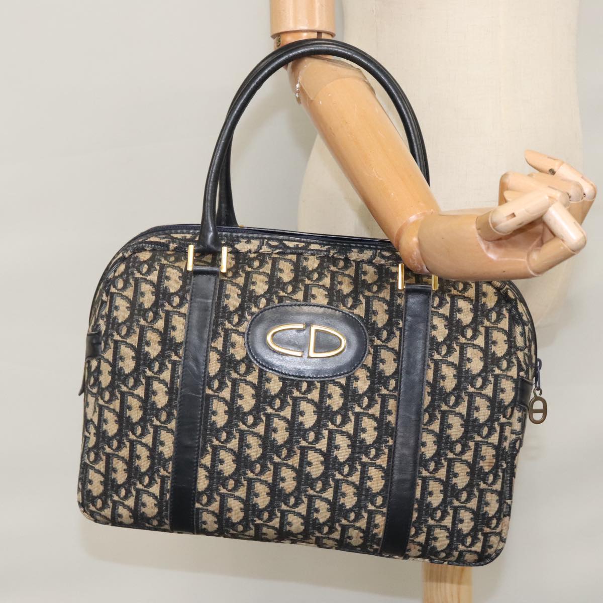 Dior Diorissimo Navy Canvas Handbag (Pre-Owned)